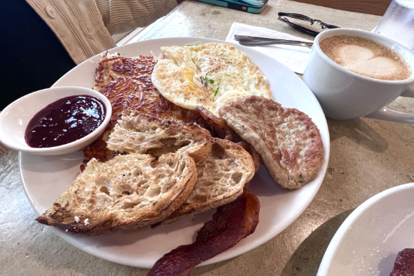 Traditional breakfast at Cafe Topes in Carlsbad, California