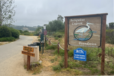 Entrance to Batiquitos Lagoon Trail in Carlsbad, California