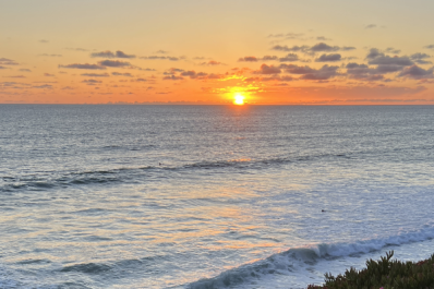 Sunset from South Carlsbad State Beach Campground in Carlsbad California