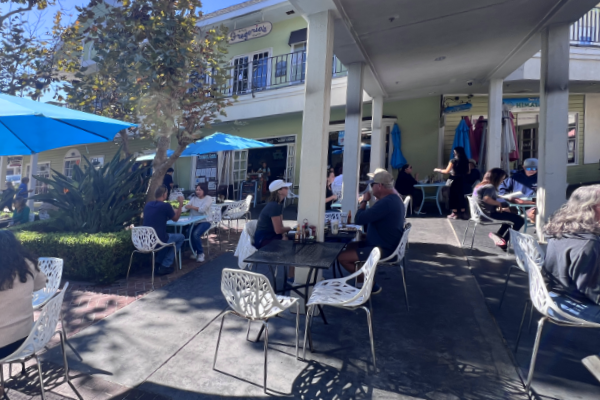 Patio at The Naked Cafe in Carlsbad, California