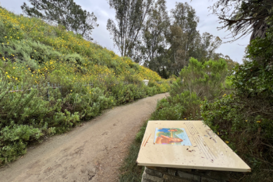 Sign on Batiquitos Trail in Carlsbad, California