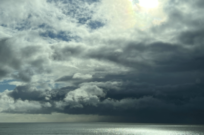 Storm clouds from Solamar Overlook in Carlsbad, California